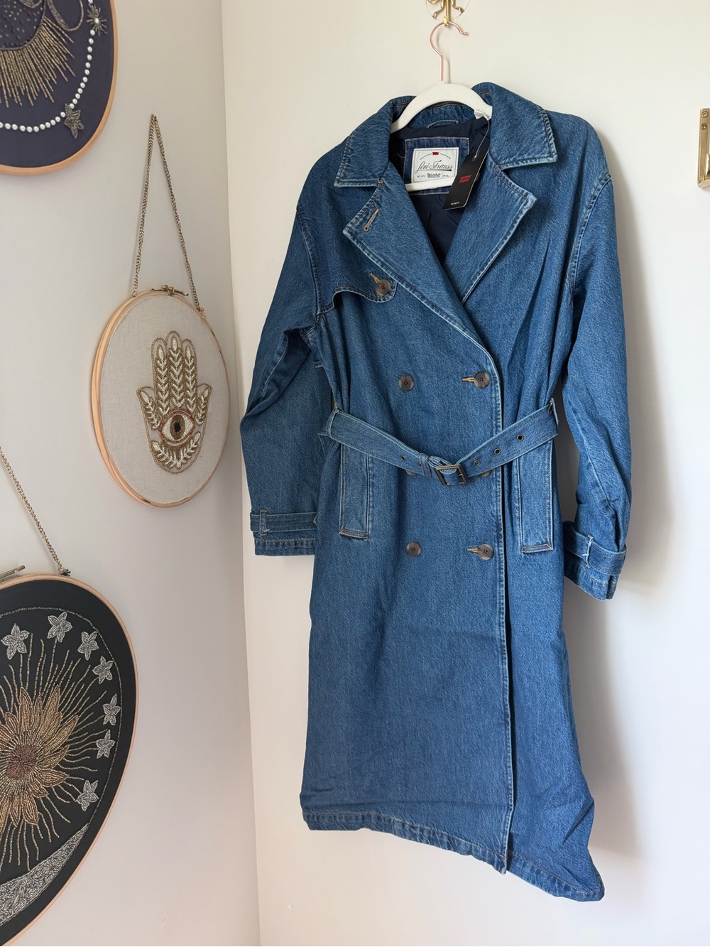 Levi's Denim cotton Trench Coat with Belt